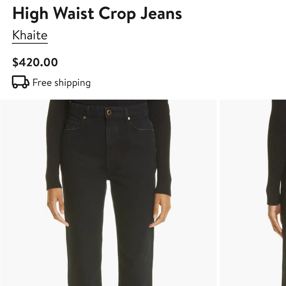 Khaite High Waist Crop Jeans - Daytona - Size 24 - Brand New